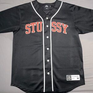 Stussy Black Baseball Jersey Shirt